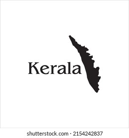 Kerala map and black lettering design on white background