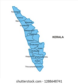 Kerala Map Graphic - Vector