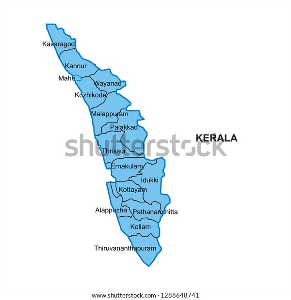 Kerala Map Graphic Vector Stock Vector (Royalty Free) 1288648741