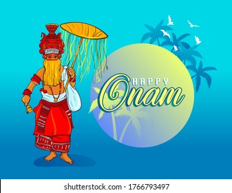 Kerala onam festival vector illustration 