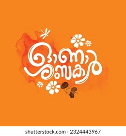 LA REUNIÓN DE KERALA ONAM EN LA CALIGRAFÍA MALAYALAM