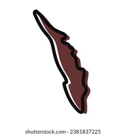 Kerala Pradesh state map vector art.