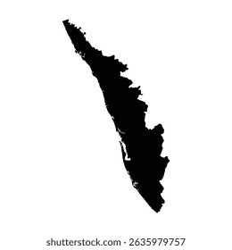 Kerala state black map on white background