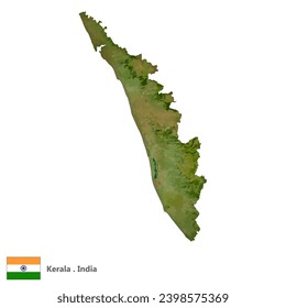 Kerala, State of India Topographic Map (EPS)