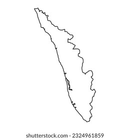 Landkarte von Kerala, Verwaltungsabteilung von Indien. Vektorgrafik.