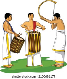 kerala temple chenda melam, onam