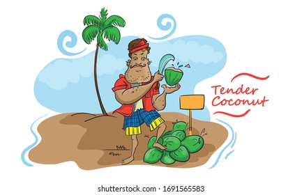 Kerala Tender Coconut With Man