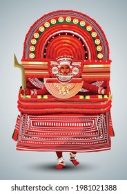 Kerala traditional folk dance Theyyam full size vector illustration design