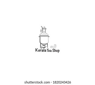 Kerala traditional tea shop illustration logo Vector Eps 10
