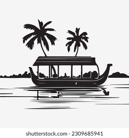 Kerala  water Vectors illustration silhouette 