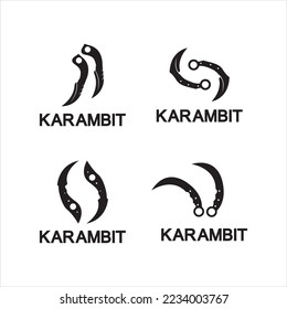 Kerambit knife icon logo design vector template