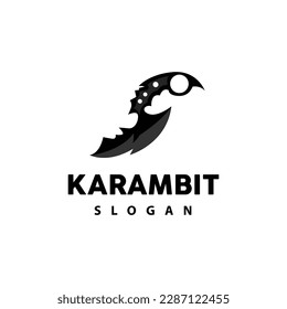 Kerambit Logo, Indonesien Fighting Weapon Vector, Ninja Fighting Tool Einfaches Design, Symbol für Vorlage
