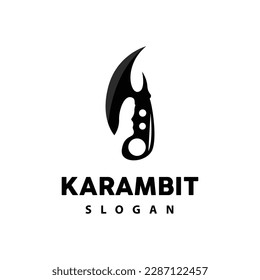Logo de Kerambit, Vector de armas de combate de Indonesia, Diseño sencillo de herramienta de lucha Ninja, símbolo de ilustración de plantilla