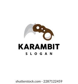 Kerambit Logo, Indonesia Fighting Weapon Vector, Ninja Fighting Tool Simple Design, Template Illustration Symbol Icon