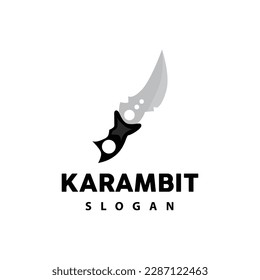 Logo de Kerambit, Vector de armas de combate de Indonesia, Diseño sencillo de herramienta de lucha Ninja, símbolo de ilustración de plantilla