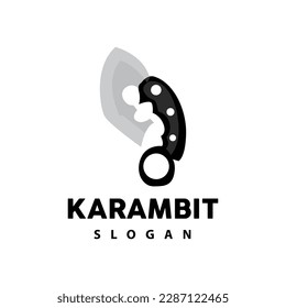 Logo de Kerambit, Vector de armas de combate de Indonesia, Diseño sencillo de herramienta de lucha Ninja, símbolo de ilustración de plantilla