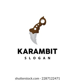 Kerambit Logo, Indonesia Fighting Weapon Vector, Ninja Fighting Tool Simple Design, Template Illustration Symbol Icon