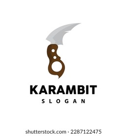 Kerambit Logo, Indonesia Fighting Weapon Vector, Ninja Fighting Tool Simple Design, Template Illustration Symbol Icon