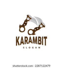 Kerambit Logo, Indonesia Fighting Weapon Vector, Ninja Fighting Tool Simple Design, Template Illustration Symbol Icon