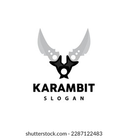 Logo de Kerambit, Vector de armas de combate de Indonesia, Diseño sencillo de herramienta de lucha Ninja, símbolo de ilustración de plantilla