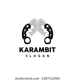 Kerambit Logo, Indonesia Fighting Weapon Vector, Ninja Fighting Tool Simple Design, Template Illustration Symbol Icon