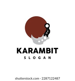 Kerambit Logo, Indonesien Fighting Weapon Vector, Ninja Fighting Tool Einfaches Design, Symbol für Vorlage