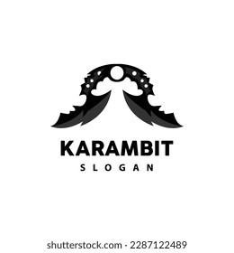Kerambit Logo, Indonesia Fighting Weapon Vector, Ninja Fighting Tool Simple Design, Template Illustration Symbol Icon