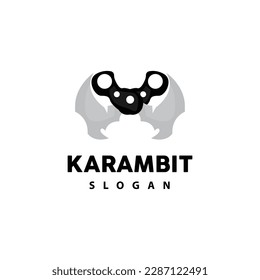 Logo de Kerambit, Vector de armas de combate de Indonesia, Diseño sencillo de herramienta de lucha Ninja, símbolo de ilustración de plantilla