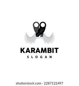Kerambit Logo, Indonesien Fighting Weapon Vector, Ninja Fighting Tool Einfaches Design, Symbol für Vorlage