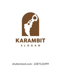 Logo de Kerambit, Vector de armas de combate de Indonesia, Diseño sencillo de herramienta de lucha Ninja, símbolo de ilustración de plantilla