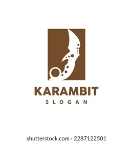 Logo de Kerambit, Vector de armas de combate de Indonesia, Diseño sencillo de herramienta de lucha Ninja, símbolo de ilustración de plantilla