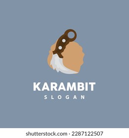 Logo de Kerambit, Vector de armas de combate de Indonesia, Diseño sencillo de herramienta de lucha Ninja, símbolo de ilustración de plantilla