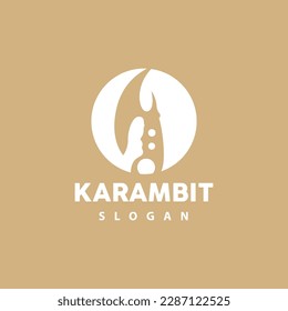Kerambit Logo, Indonesia Fighting Weapon Vector, Ninja Fighting Tool Simple Design, Template Illustration Symbol Icon