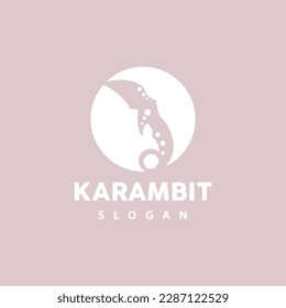 Kerambit Logo, Indonesien Fighting Weapon Vector, Ninja Fighting Tool Einfaches Design, Symbol für Vorlage