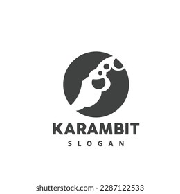 Kerambit Logo, Indonesien Fighting Weapon Vector, Ninja Fighting Tool Einfaches Design, Symbol für Vorlage