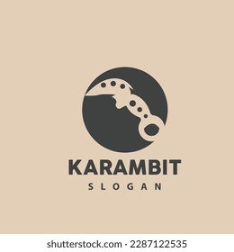 Logo de Kerambit, Vector de armas de combate de Indonesia, Diseño sencillo de herramienta de lucha Ninja, símbolo de ilustración de plantilla