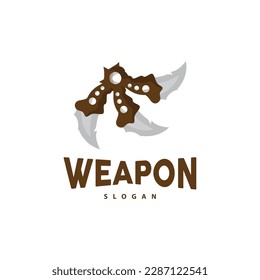 Logo de Kerambit, Vector de armas de combate de Indonesia, Diseño sencillo de herramienta de lucha Ninja, símbolo de ilustración de plantilla