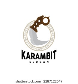 Kerambit Logo, Indonesien Fighting Weapon Vector, Ninja Fighting Tool Einfaches Design, Symbol für Vorlage