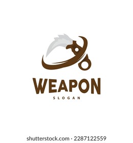 Kerambit Logo, Indonesien Fighting Weapon Vector, Ninja Fighting Tool Einfaches Design, Symbol für Vorlage
