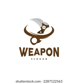 Kerambit Logo, Indonesia Fighting Weapon Vector, Ninja Fighting Tool Simple Design, Template Illustration Symbol Icon