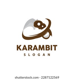 Kerambit Logo, Indonesia Fighting Weapon Vector, Ninja Fighting Tool Simple Design, Template Illustration Symbol Icon