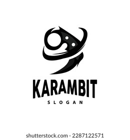 Logo de Kerambit, Vector de armas de combate de Indonesia, Diseño sencillo de herramienta de lucha Ninja, símbolo de ilustración de plantilla