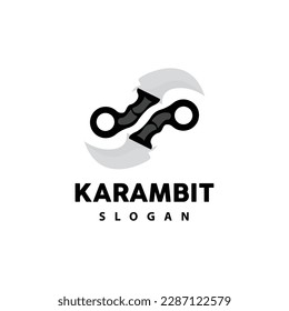 Kerambit Logo, Indonesia Fighting Weapon Vector, Ninja Fighting Tool Simple Design, Template Illustration Symbol Icon