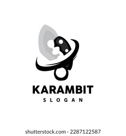 Kerambit Logo, Indonesien Fighting Weapon Vector, Ninja Fighting Tool Einfaches Design, Symbol für Vorlage