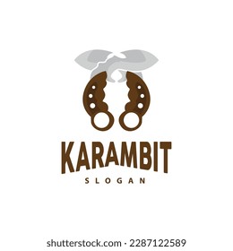 Logo de Kerambit, Vector de armas de combate de Indonesia, Diseño sencillo de herramienta de lucha Ninja, símbolo de ilustración de plantilla