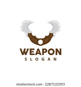 Logo de Kerambit, Vector de armas de combate de Indonesia, Diseño sencillo de herramienta de lucha Ninja, símbolo de ilustración de plantilla