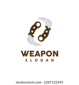 Kerambit Logo, Indonesien Fighting Weapon Vector, Ninja Fighting Tool Einfaches Design, Symbol für Vorlage