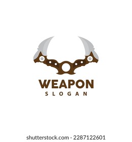 Logo de Kerambit, Vector de armas de combate de Indonesia, Diseño sencillo de herramienta de lucha Ninja, símbolo de ilustración de plantilla