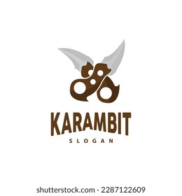 Kerambit Logo, Indonesien Fighting Weapon Vector, Ninja Fighting Tool Einfaches Design, Symbol für Vorlage