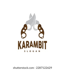 Logo de Kerambit, Vector de armas de combate de Indonesia, Diseño sencillo de herramienta de lucha Ninja, símbolo de ilustración de plantilla